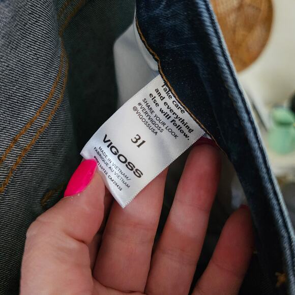 NWT Vigoss Frankie Slim Straight Jeans Womens size 31 Medium Wash - Picture 4 of 9